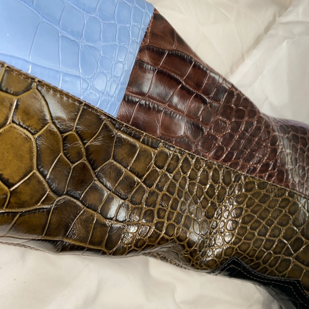 Ganni Multi Colored Crocodile Boots